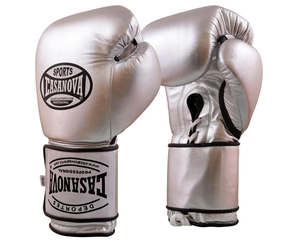 Casanova Sports Casanova Boxing® Hybrid Boxing Gloves W/ Hook & Loop - Silver 1 Casanova Sports Casanova Boxing® Hybrid Boxing Gloves W/ Hook & Loop - Silver