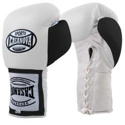Pro Boxing Supplies Casanova Boxing® Lace-up Training Gloves – White/Black
