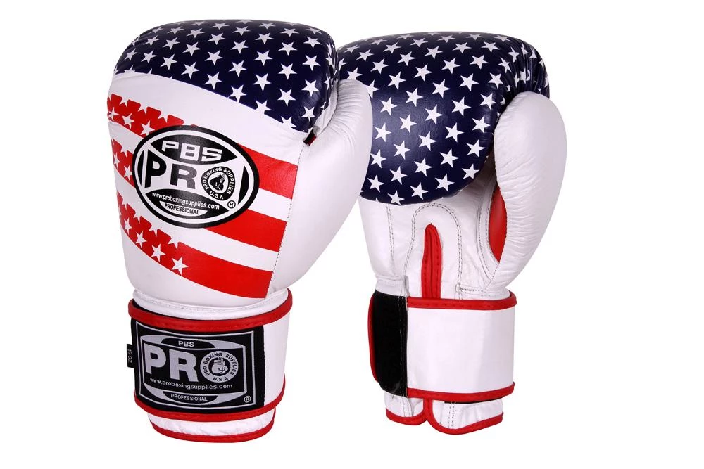 Pro Boxing Supplies Pro Boxing® Classic Leather Training Gloves - USA Flag 1 Pro Boxing Supplies Pro Boxing® Classic Leather Training Gloves - USA Flag