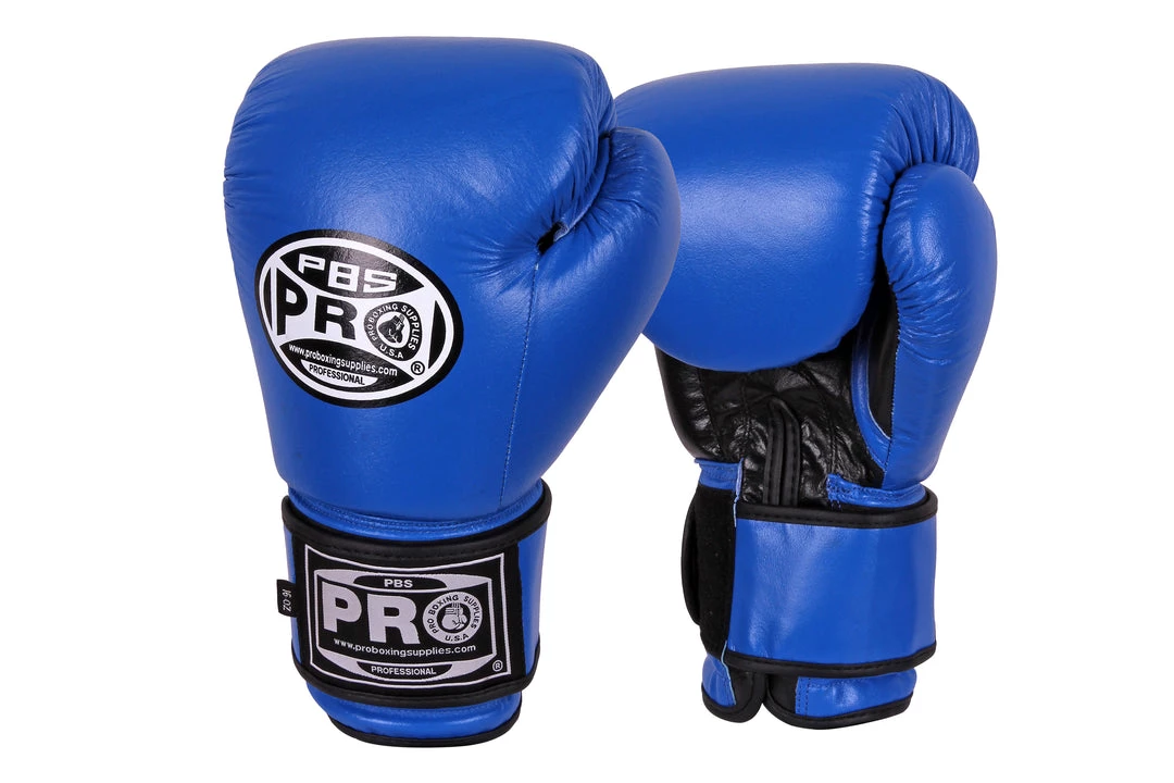 Pro Boxing Supplies Pro Boxing® Classic Leather Training Gloves - Blue 3 Pro Boxing Supplies Pro Boxing® Classic Leather Training Gloves - Blue
