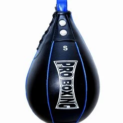Pro Boxing Supplies Punching Bags Pro Boxing® Leather Speed Bag - Black/Blue Trim