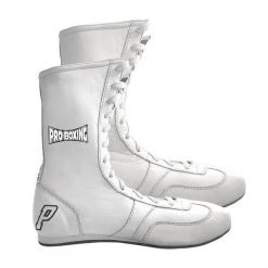 Pro Boxing Supplies Pro Boxing® High Top Leather Shoes - White