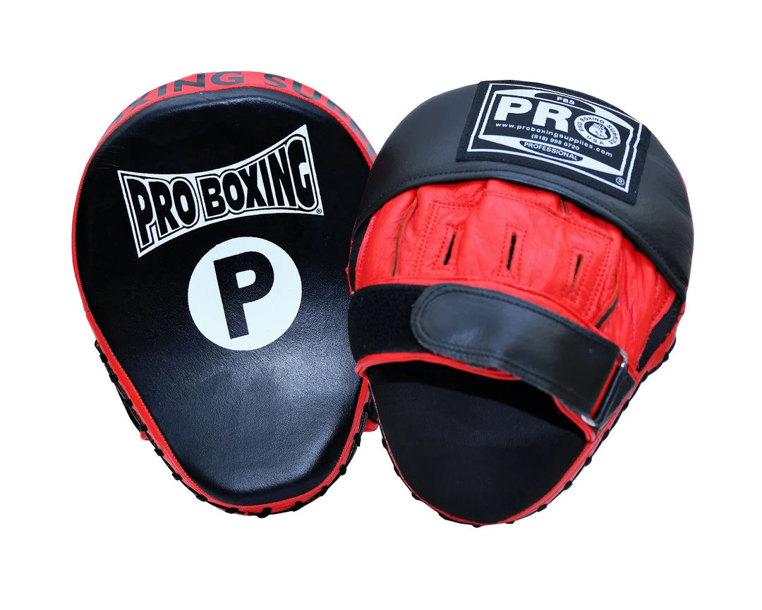 Pro Boxing Supplies Punch Mitts Pro Boxing® Professional Focus Curve Mitt - Black/Red Trim 1 Pro Boxing Supplies Punch Mitts Pro Boxing® Professional Focus Curve Mitt - Black/Red Trim