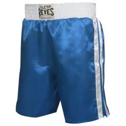 Pro Boxing Supplies Cleto Reyes Satin Classic Boxing Trunks - Blue/White Apparel