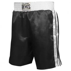 Pro Boxing Supplies Cleto Reyes Satin Classic Boxing Trunks - Black/White