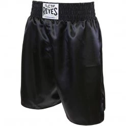 Pro Boxing Supplies Cleto Reyes Satin Classic Boxing Trunks - All Black Apparel