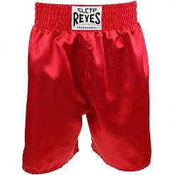 Pro Boxing Supplies Cleto Reyes Satin Classic Boxing Trunks - All Red