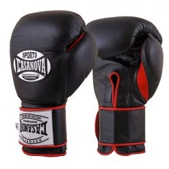Pro Boxing Supplies Casanova Boxing® Hook And Loop Training Fight Gloves - Black/Red