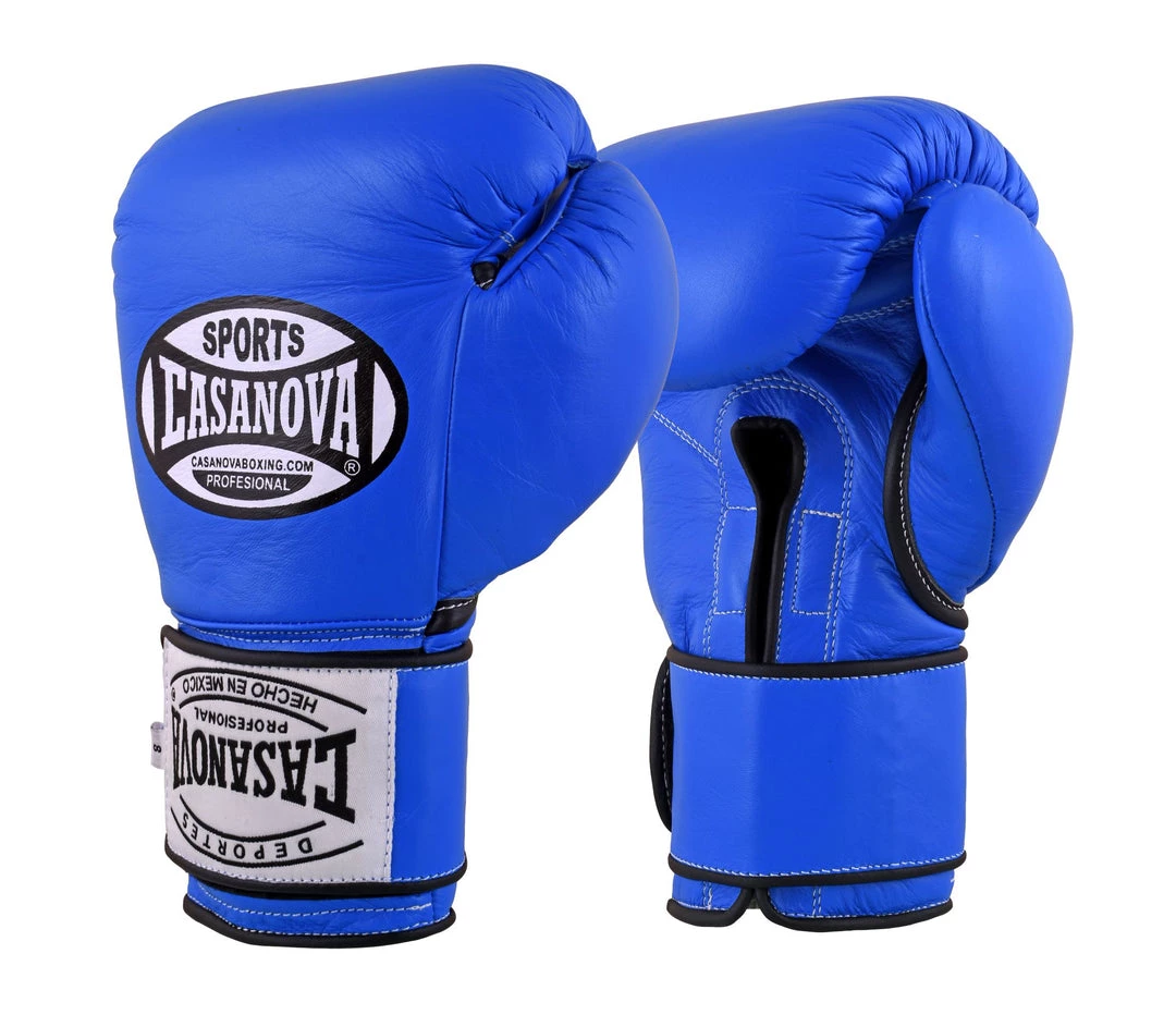 Pro Boxing Supplies Casanova Boxing® Hook And Loop Training Fight Gloves - Blue 1 Pro Boxing Supplies Casanova Boxing® Hook And Loop Training Fight Gloves - Blue