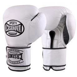 Pro Boxing Supplies Casanova Boxing® Hook And Loop Training Fight Gloves - White