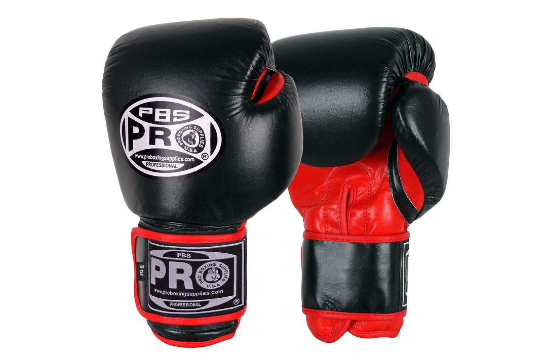 Pro Boxing Supplies Pro Boxing® Classic Leather Training Gloves - Black/Red 1 Pro Boxing Supplies Pro Boxing® Classic Leather Training Gloves - Black/Red