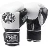 Pro Boxing Supplies Pro Boxing® Series Gel Hook And Loop Gloves - White/Black With Black Thumb