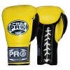 Pro Boxing Supplies Pro Boxing® Official Pro Fight Gloves - Black/Yellow