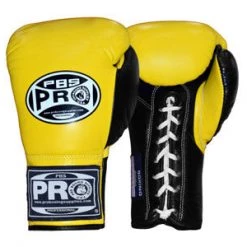 Pro Boxing Supplies Pro Boxing® Official Pro Fight Gloves - Black/Yellow