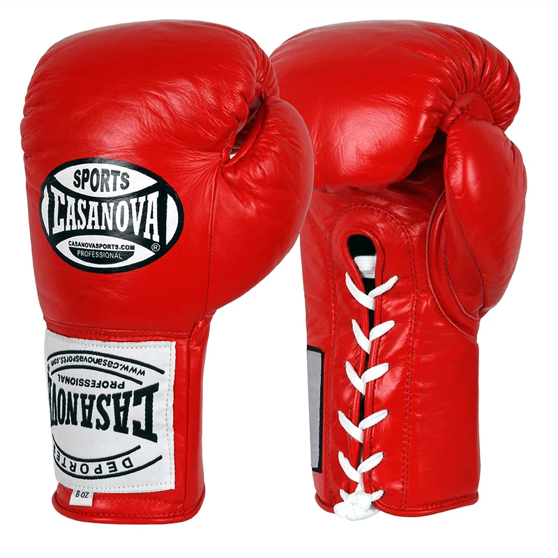 Pro Boxing Supplies Casanova Boxing® Professional Lace Up Official Fight Gloves - Red 1 Pro Boxing Supplies Casanova Boxing® Professional Lace Up Official Fight Gloves - Red