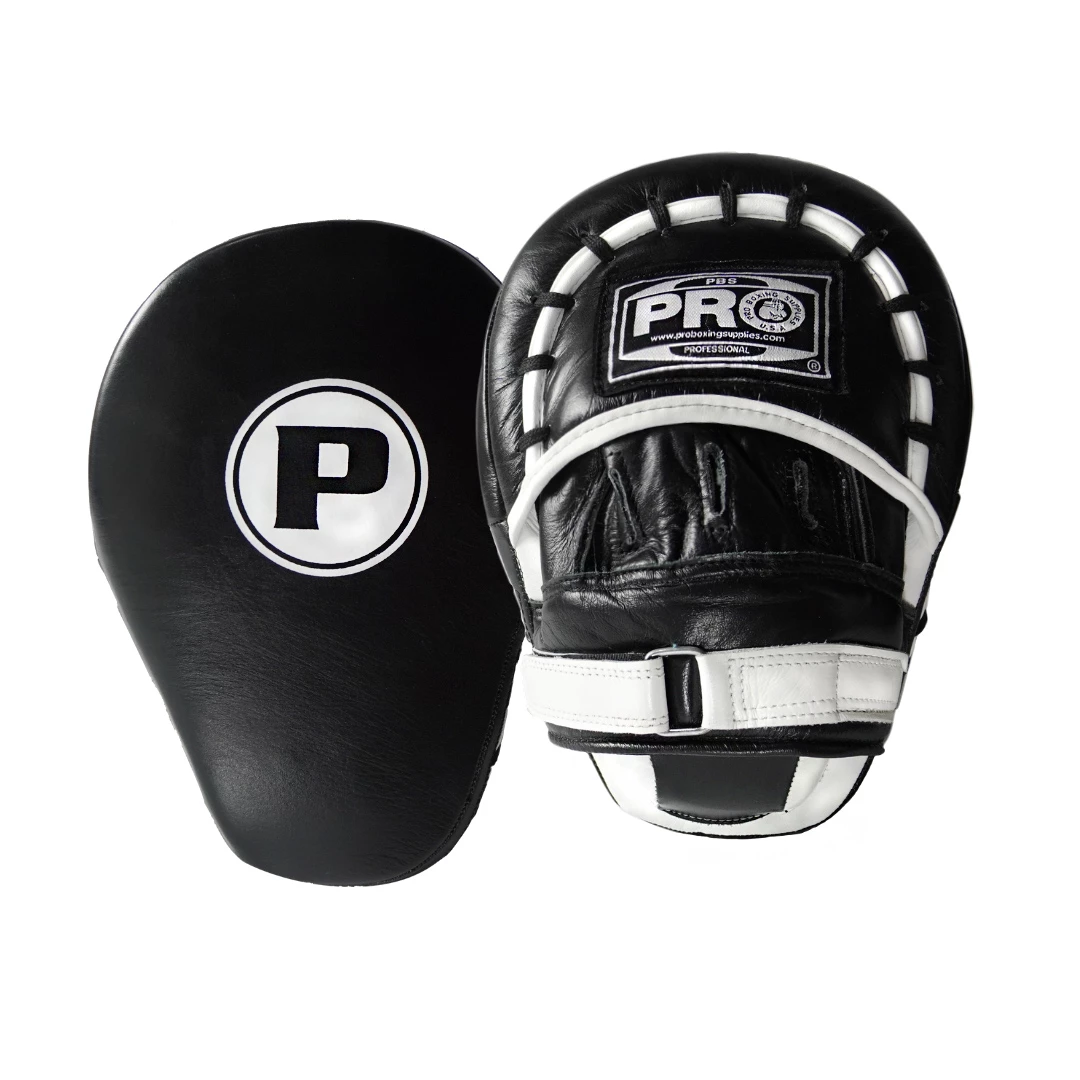 Pro Boxing Supplies Punch Mitts Pro Boxing® Ultimate Panther Leather Focus Mitts - Black/White 1 Pro Boxing Supplies Punch Mitts Pro Boxing® Ultimate Panther Leather Focus Mitts - Black/White