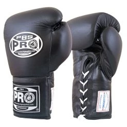 ProBoxingSupplies Pro Boxing® Amateur Competition Lace Up Gloves - Black