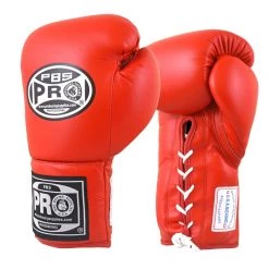 ProBoxingSupplies Pro Boxing® Amateur Competition Lace Up Gloves - Red