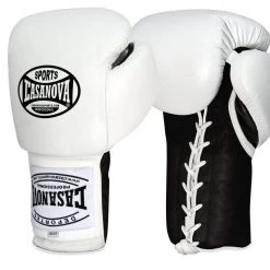 Pro Boxing Supplies Casanova Boxing® Professional Lace Up Training Gloves - White